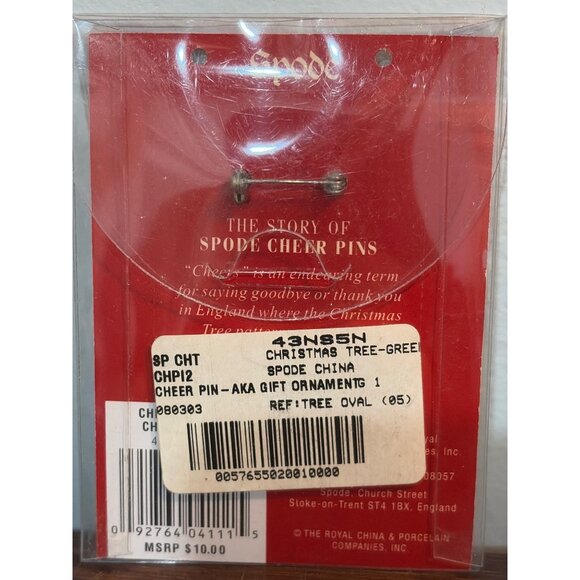 NWT 2004 Spode Christmas Tree Cheer Pin Oval Christmas Design Gold Trim - Picture 3 of 3